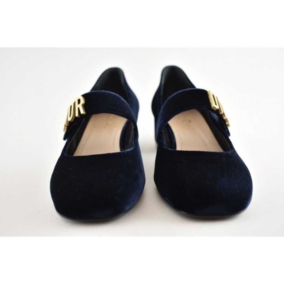 Dior Baby D Deep Blue Velvet Mary Jane Ballerina Pump Size 41.5 - Picture 4 of 16